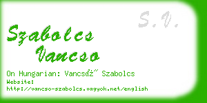 szabolcs vancso business card